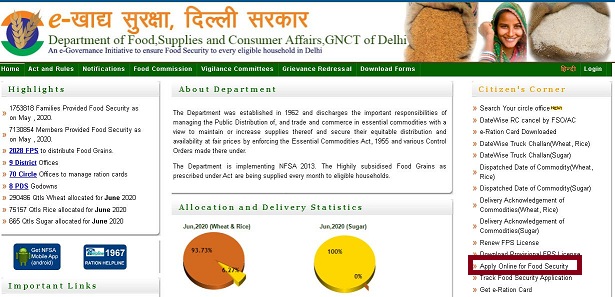 Delhi Ration Card 2023 Online Apply