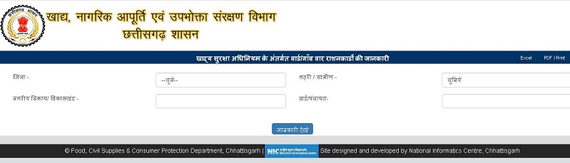 छत्तीसगढ़ राशन कार्ड लिस्ट 2023