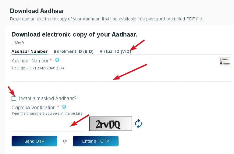 Enrolment Number से आधार कार्ड कैसे Download करें