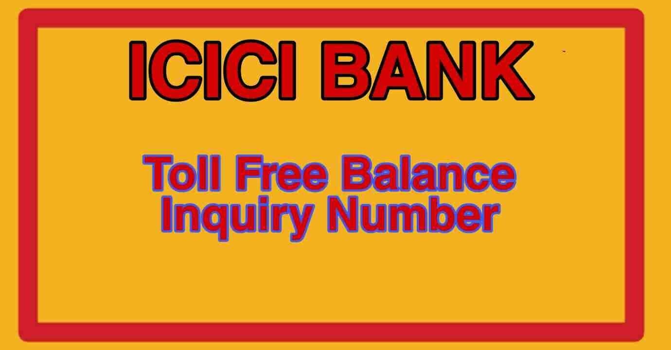 ICICI bank toll free number