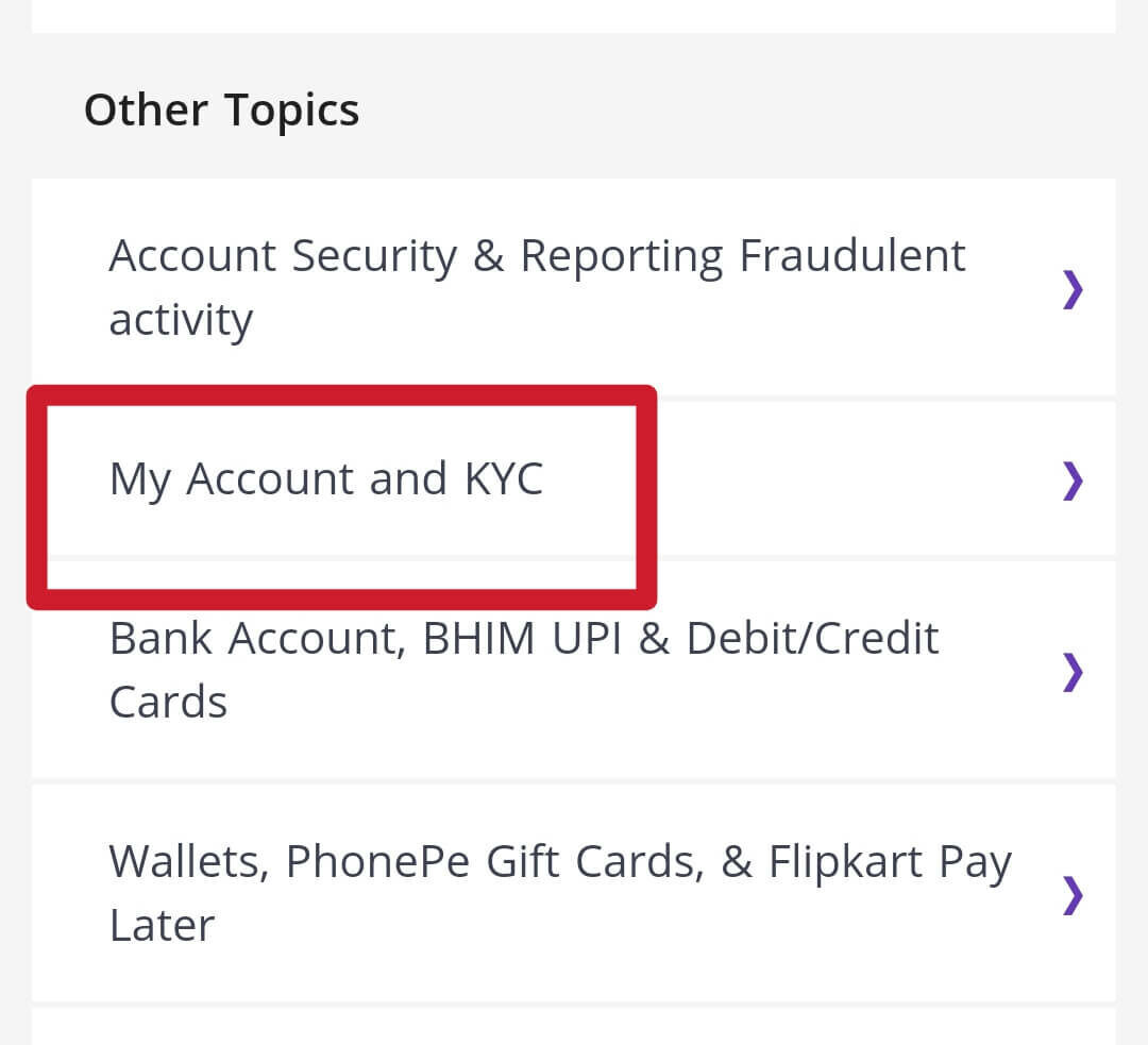 My Account and KYC