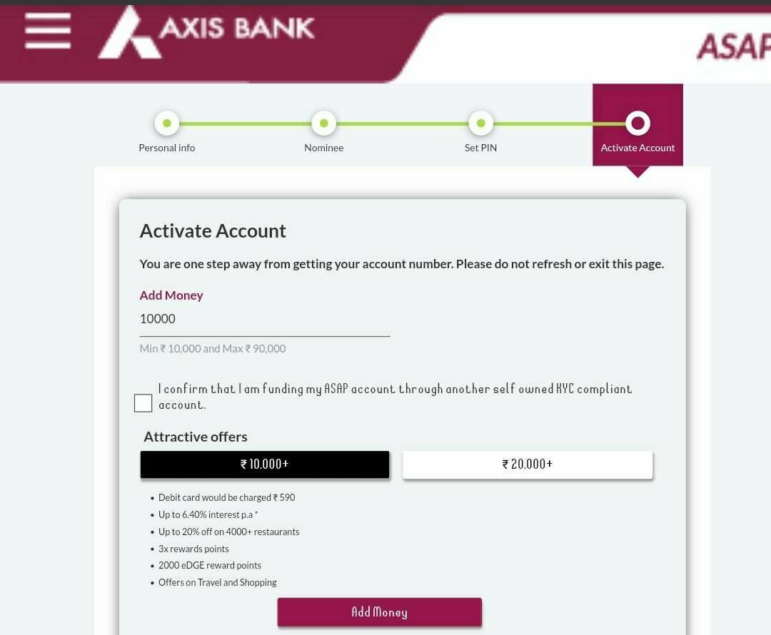 Axis Bank Asap Account Opening Online in Hindi