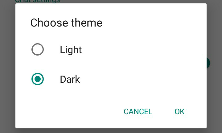 Whatsapp Dark Mode Enable Setting