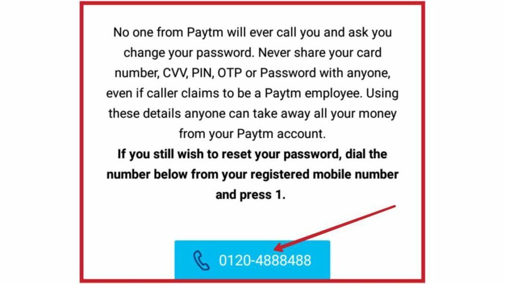 Paytm Password Recover 5