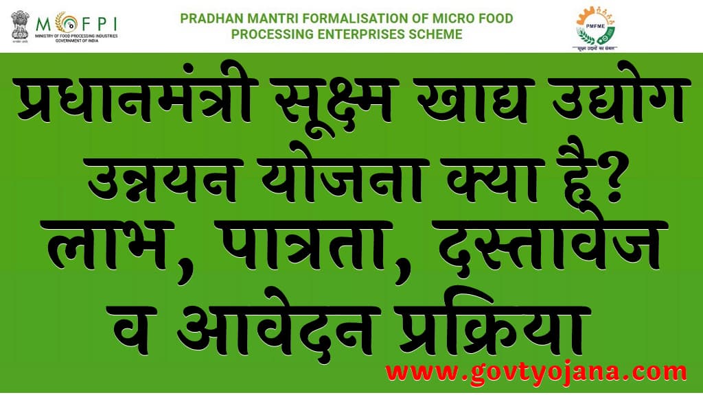 प्रधानमंत्री सूक्ष्म खाद्य उद्योग उन्नयन योजना लाभ पात्रता दस्तावेज व आवेदन प्रक्रिया 1