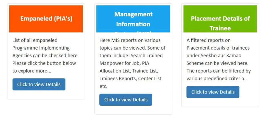 सीखो और कमाओ योजना के प्लेसमेंट डीटेल्स देखने की प्रक्रिया Process to View Placement Details of Seekho Aur Kamao Scheme