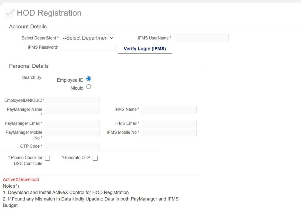 PayManager HOD Registration Process 1